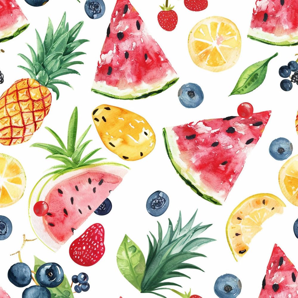 JIAOQSS Peel and Stick Wallpaper Watercolor Fruits Colorful Self Adhesive Wallpaper Wallpaper Contact Paper Furniture Sticker for Living Room Bedroom