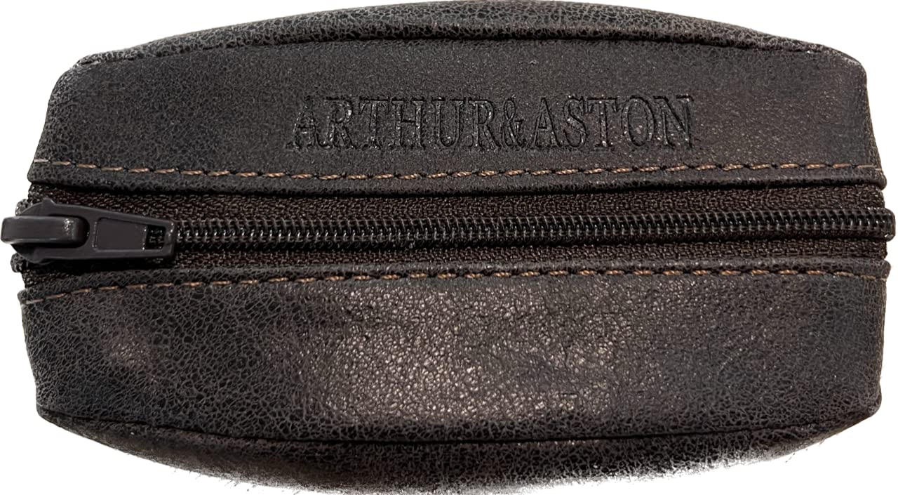 Arthur & Aston - Porte-monnaie grain de café homme en cuir (1438-209) taille 6 cm