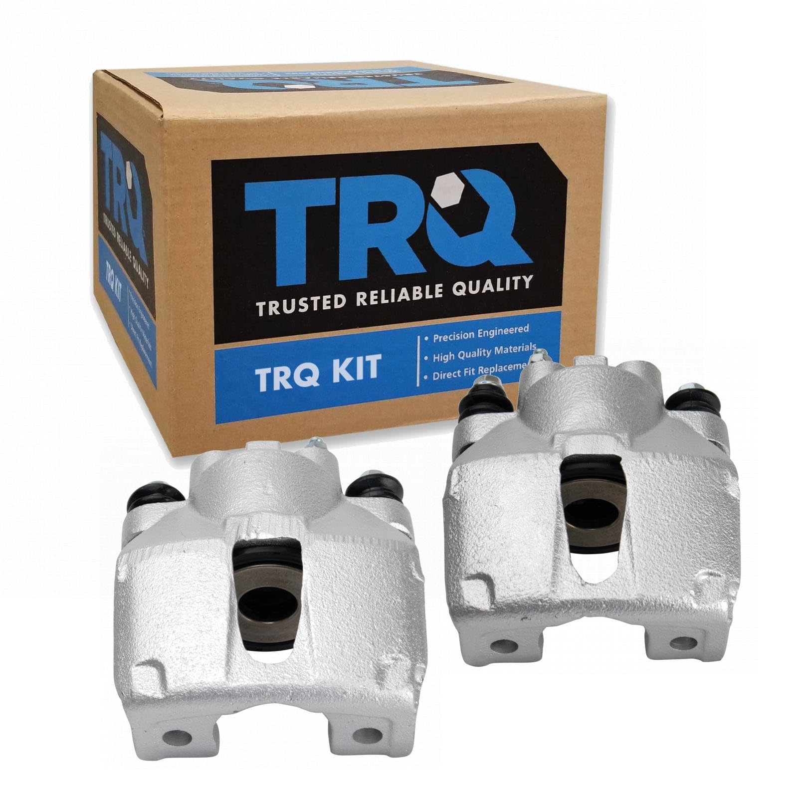 TRQ Rear Brake Caliper Set Zinc Coated Hardware