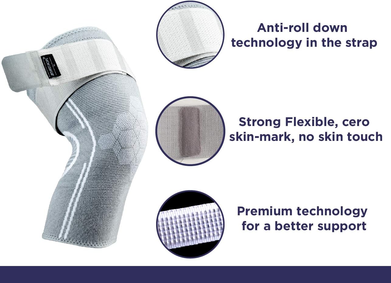 ArthritisHope Bamboo Charcoal Knee Compression Sleeve for Knee Pain, Running, Weightlifting, Arthritis, Sports, Gym, ACL (Men and Women)