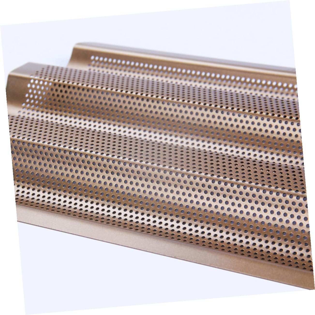 Molde para Hornear Pan Francés de Acero al con Recubrimiento Antiadherente Bandeja Perforada de Ranuras para Baguettes Pequeñas Accesorio para Horno Doméstico