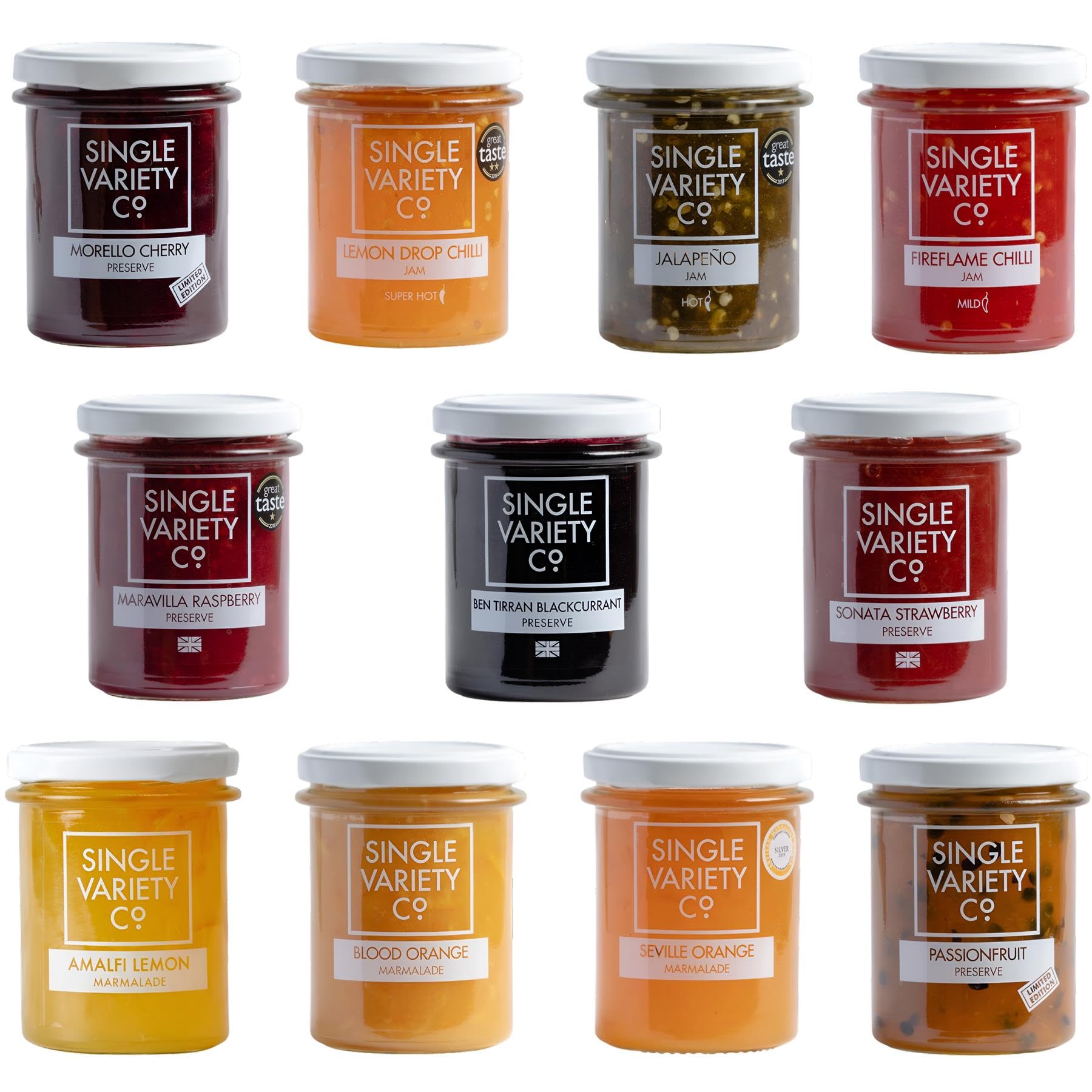 Single Variety Jam Pick N Mix - Create Custom Combo with 10+ Flavours | Jalapeno Jam, Blood Orange,Lemon Marmalade,Strawberry | Gift Set for Jam Lovers - Pack of 2 x 225g