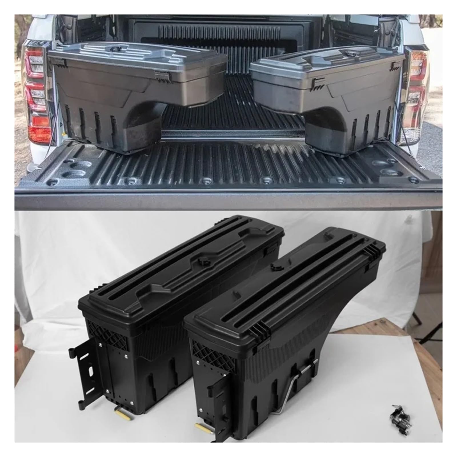 Lhdktee Cargo Cover Truck Tailgate Storage Tooling Box For Ranger For Raptor For Wildtrak Xlt Xlts Pickup Car Rear Trunk Boxes Rear Trunk Parcel Shelf(2piece)