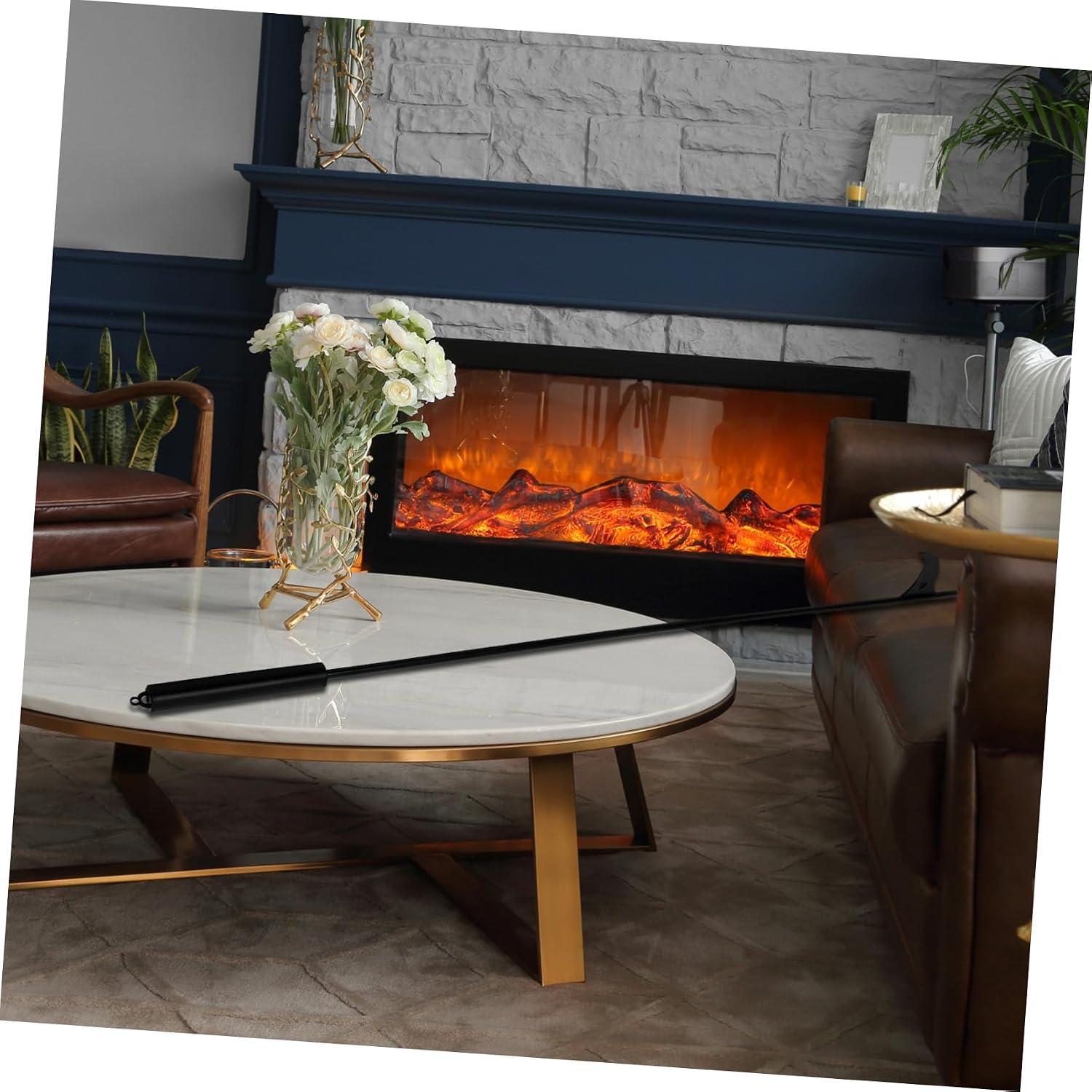 Fireplace Poker Handheld Tool Steel Fire Pit Accessory for Use Ergonomic Design for Easy Handling for Campfire Barbecue