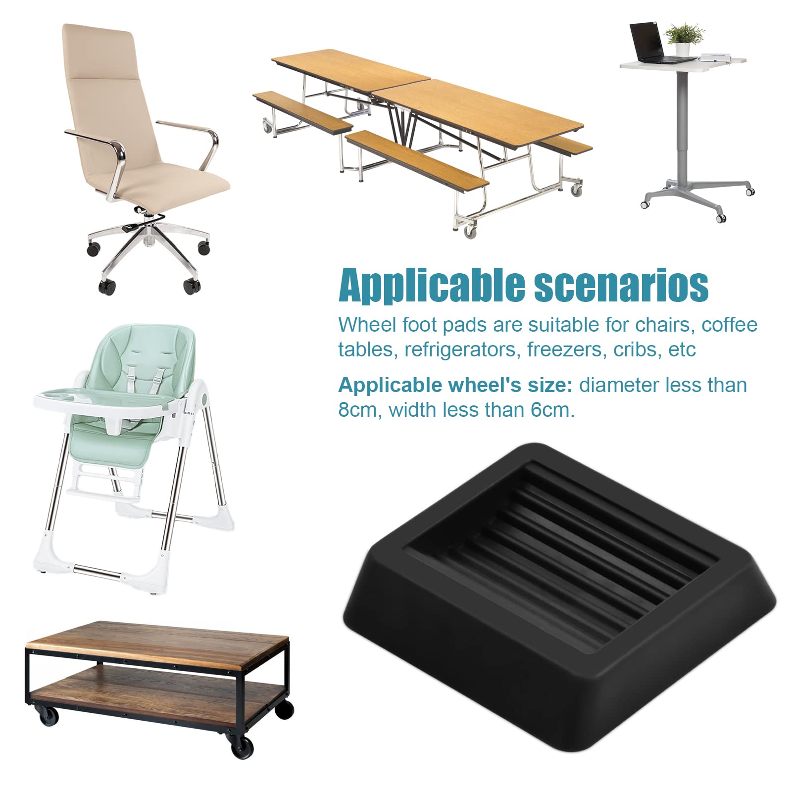 5 Pièces Patins Antidérapants En Caoutchouc, Meubles Castor Cups Coussin De Pied De Chaise Pour Roues De Meubles Marron 96299565