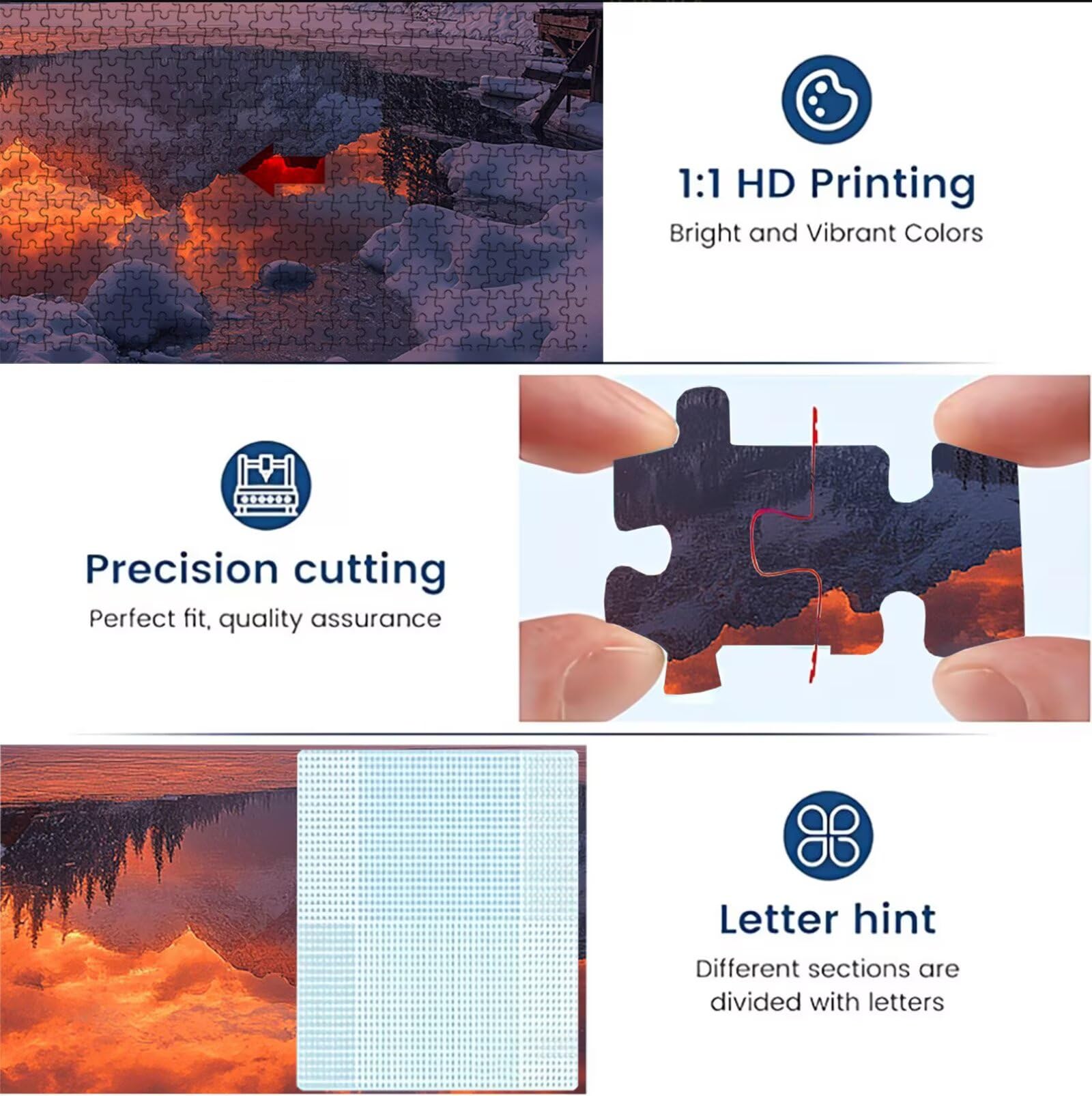 Puzzle lago Foresta(4), Puzzle Adulti 1500 pezzi, Puzzles Legno con Squisita Scatola di Imballaggio, Rompicapo per Esperti con Incastro Perfetto, Stampa Alta Definizione, Regalo per Adulti W3H-909
