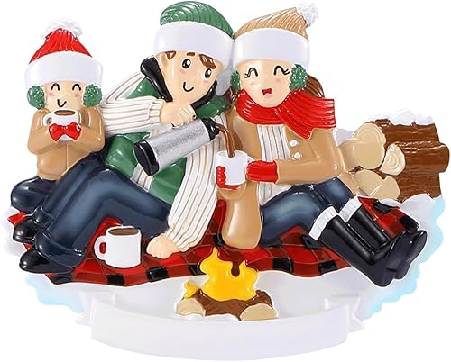 Miniatura 19 de Adorno personalizado para árbol de Navidad 2023 – Adorno de Navidad personalizado para familia de campamento – Adorno decorativo de familia feliz