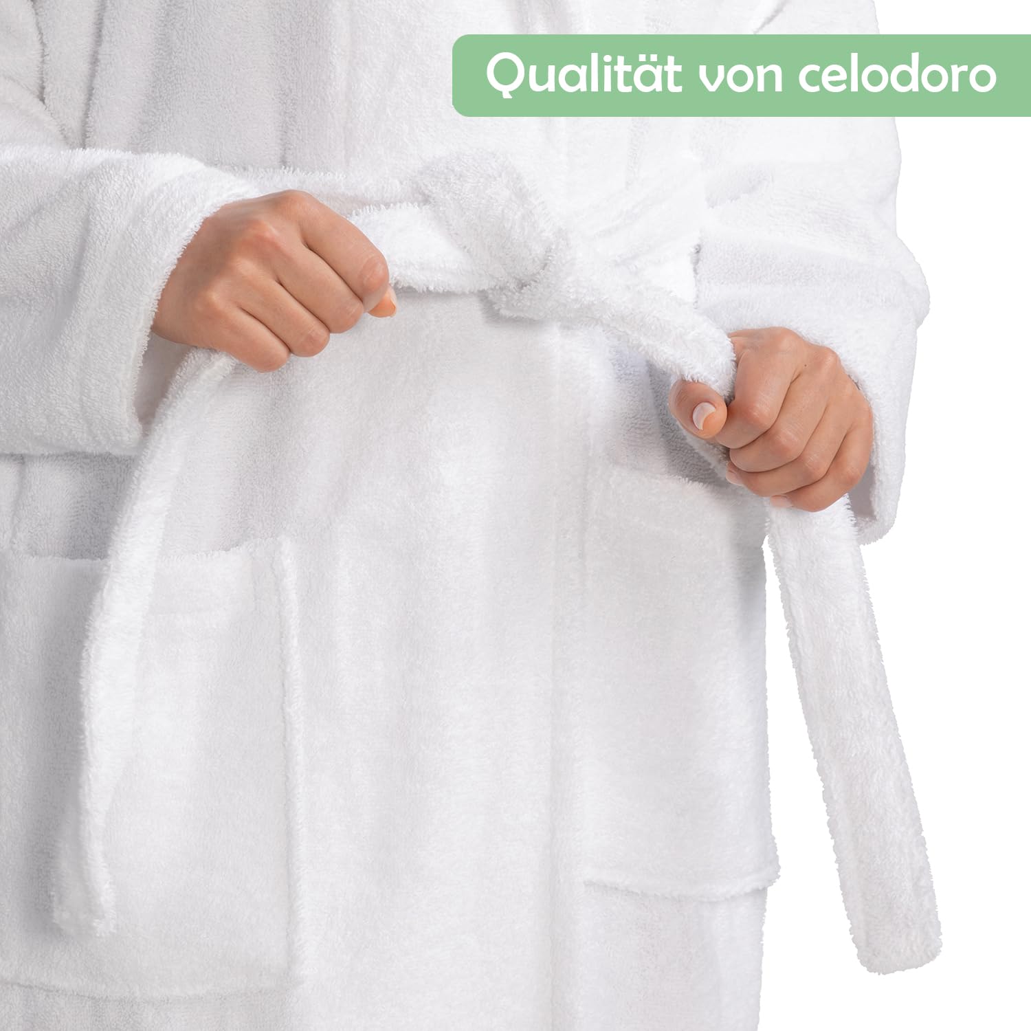 Celodoro Bademantel für Damen und Herren Reine Baumwolle