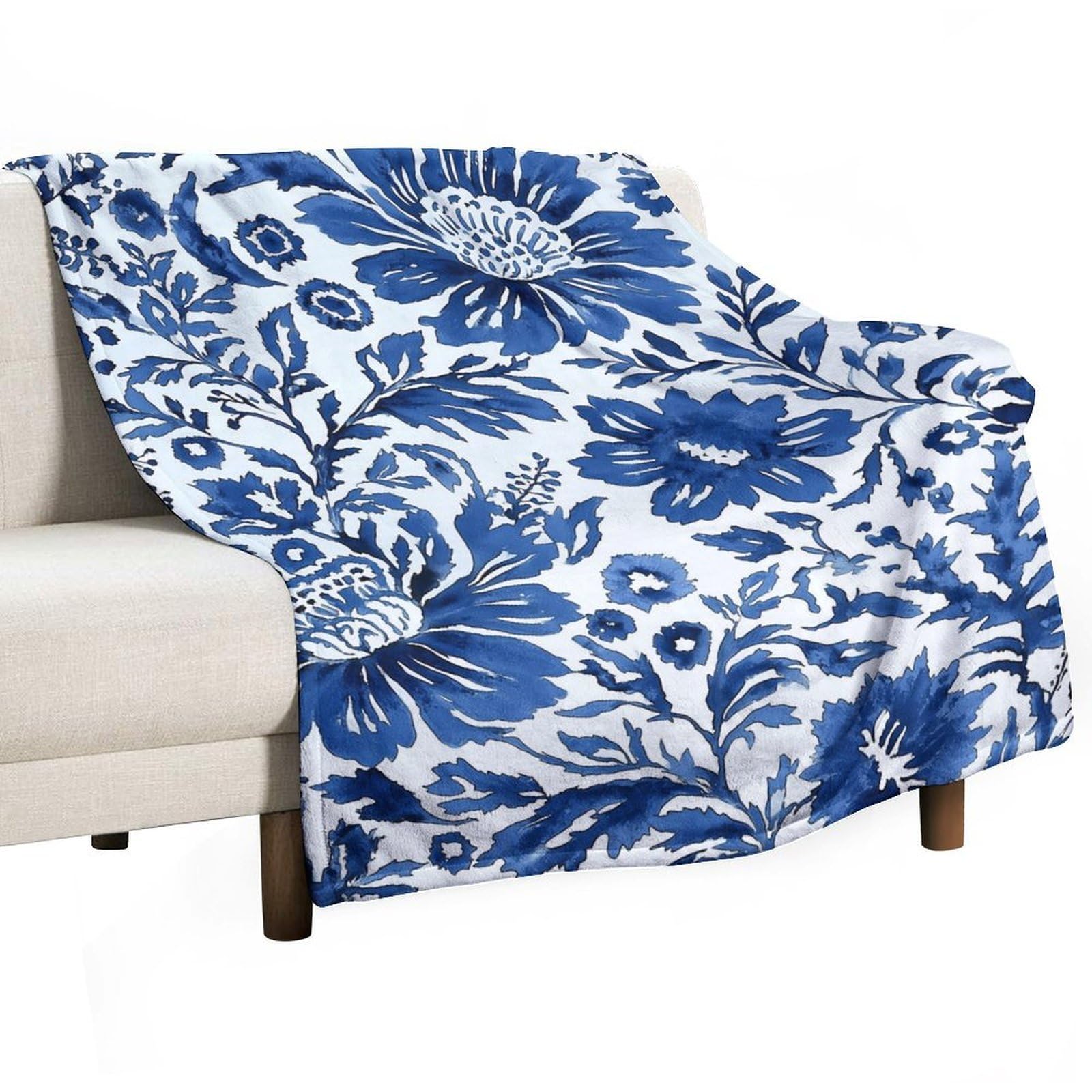 Couverture vintage en porcelaine bleue et blanche douceur nostalgique