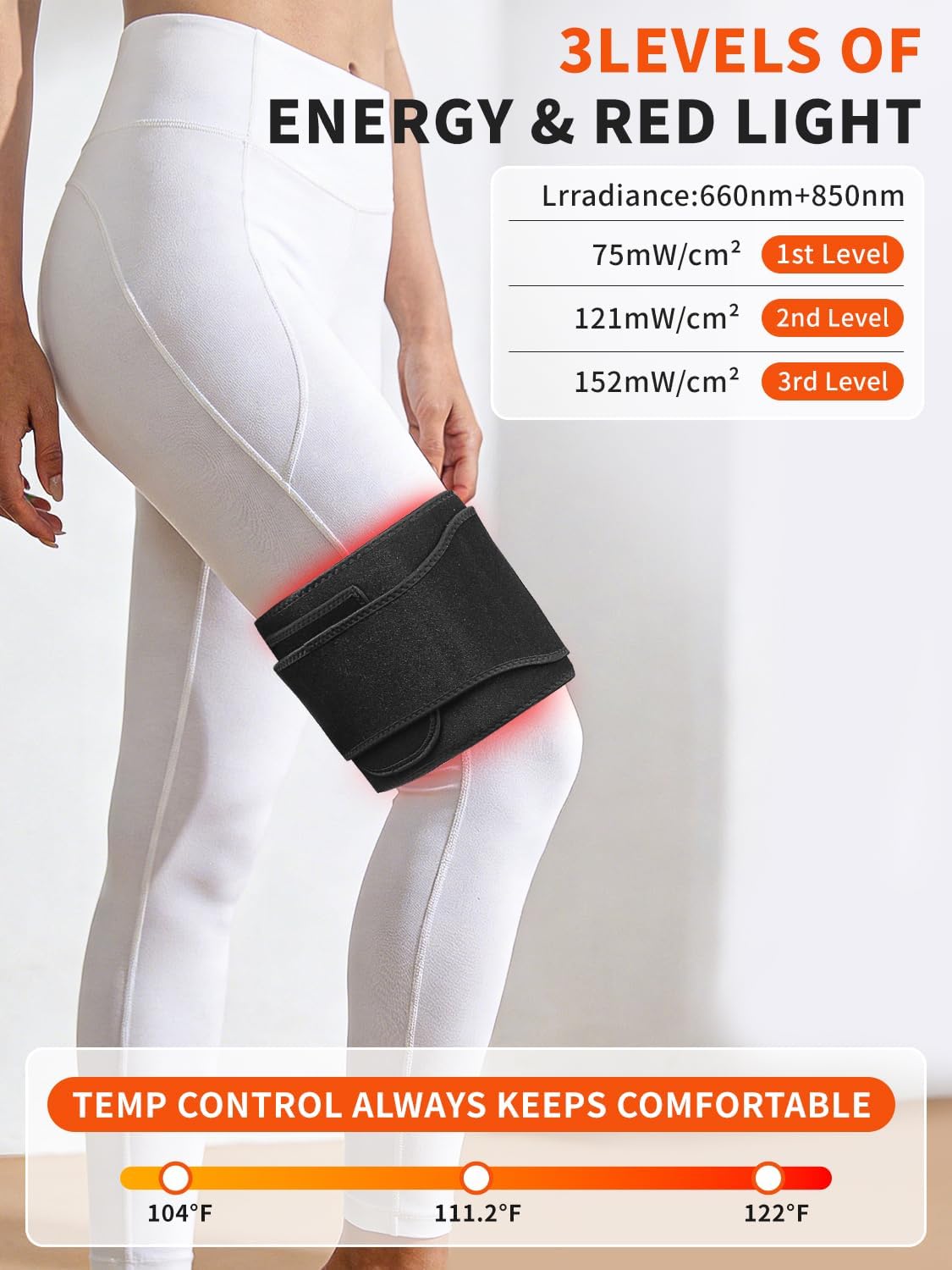 Red Light Therapy Waist Belt Wearable Near-Infrared Heating Waist Support, Relieves Muscle Tension in Shoulders, Back, Waist & Legs,Full-Body Red Light Therapy Aids Recovery, Ideal Unisex Gift