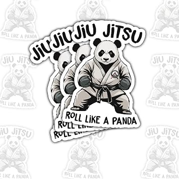 3pcs-3in Jiu Jitsu Roll Like A Panda Sticker Cute BJJ Stickers for Fans