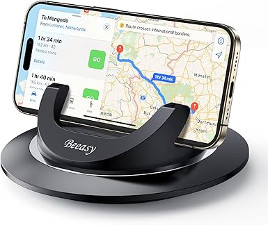 Supporto Telefono Per Auto In Silicone - Gira 360°, Antiscivolo, Universale Per IPhone E Android, Nero - Foto 11