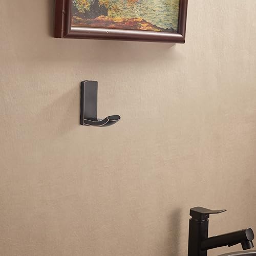 Miniatura 10 de WINCASE Gancho para toallas de latón antiguo, ganchos para bata de pared de baño, montaje vintage, ganchos rústicos para ropa de baño, paquete de 4