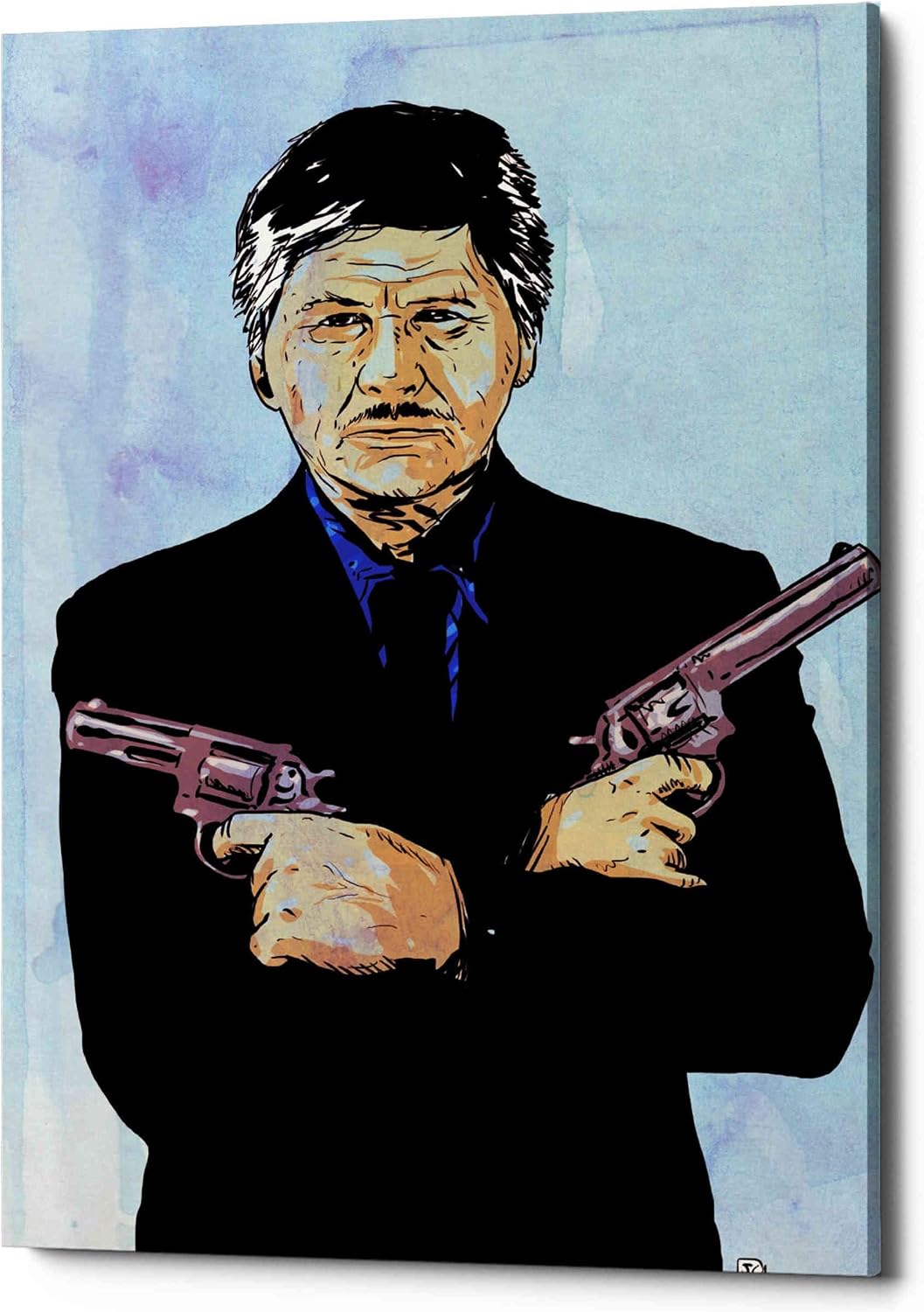 Epic Graffiti 'Charles Bronson' by Giuseppe Cristiano, Canvas Wall Art, 12"x16"