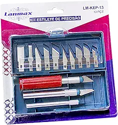 Kit Estilete Bisturi de Precisão 16 Peças Tipo Bisturi com Estojo Magnético Artesanato Artesão Modelismo Aeromodelismo