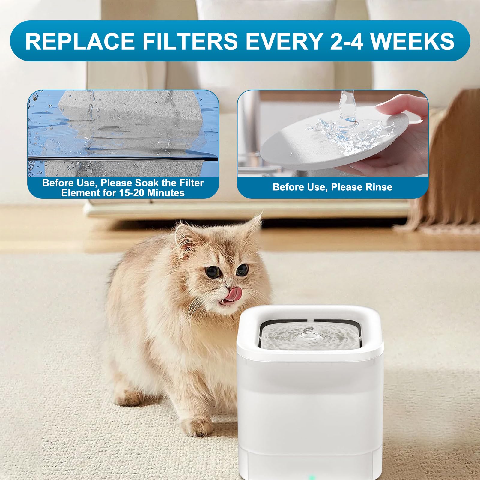 Eversweet - Filtro para fuente de gato (10 unidades) | Solo SE Solo 2 3 Pro 3 2s compatible, 10 filtros de esponja, sistema de filtración cuádruple, 3 filtros unit de repuesto