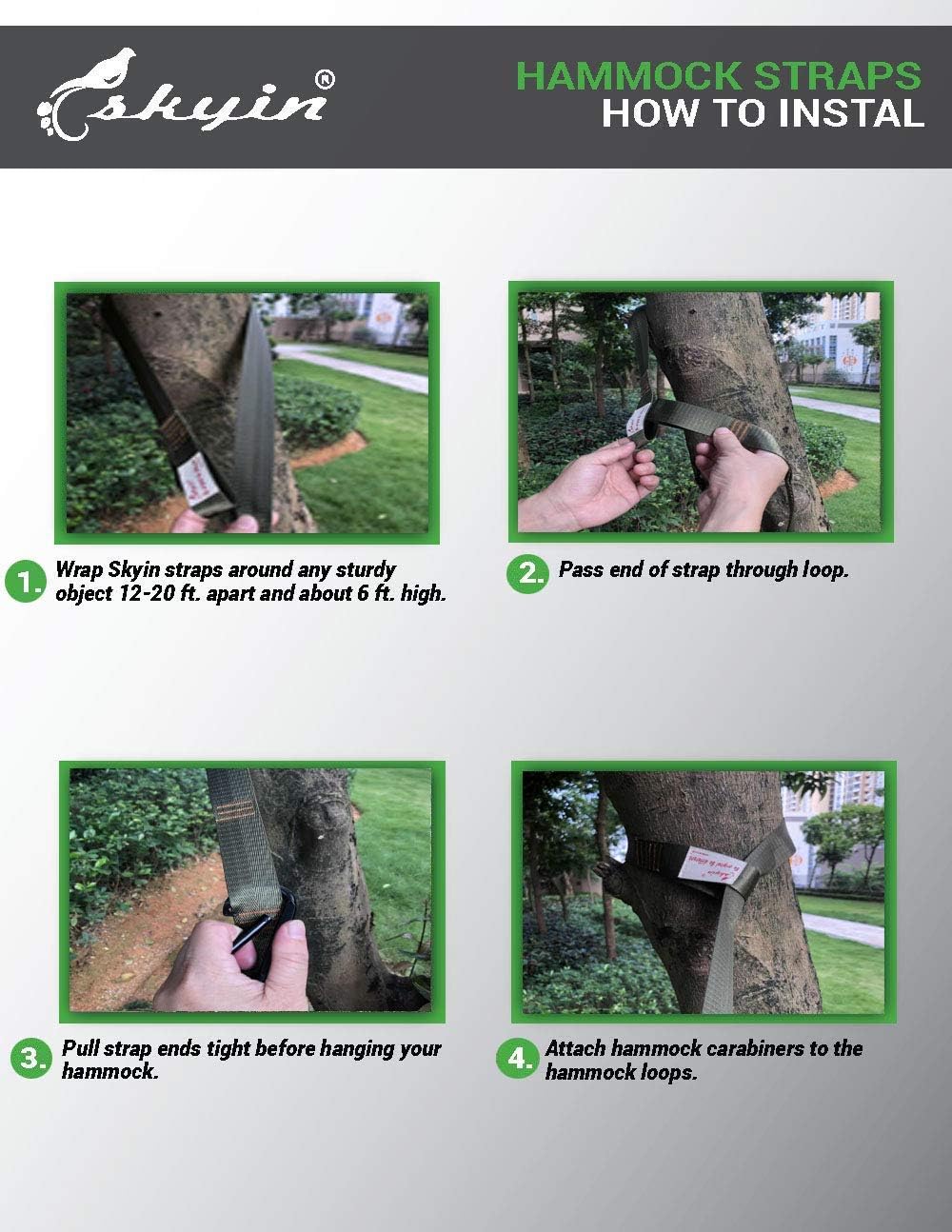 Hammock Straps,Tree Swing Hangers ,2" Extra Wide,26.4 Ft Extra Long Combined.Heavy Duty.Most of National and State Park Require More Than 1" Wide Tree Straps (Without carabiners) Black- 2" Extra Wide : Patio, Lawn & Garden