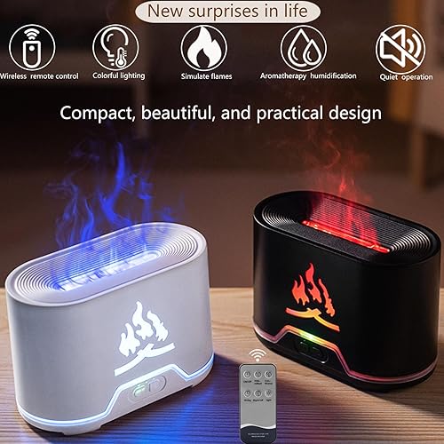 Miniatura 5 de Humidificador alimentado por USB difusor de aceite esencial de aromaterapia, humidificador ultrasónico con aerosol en forma de llama, humidificador