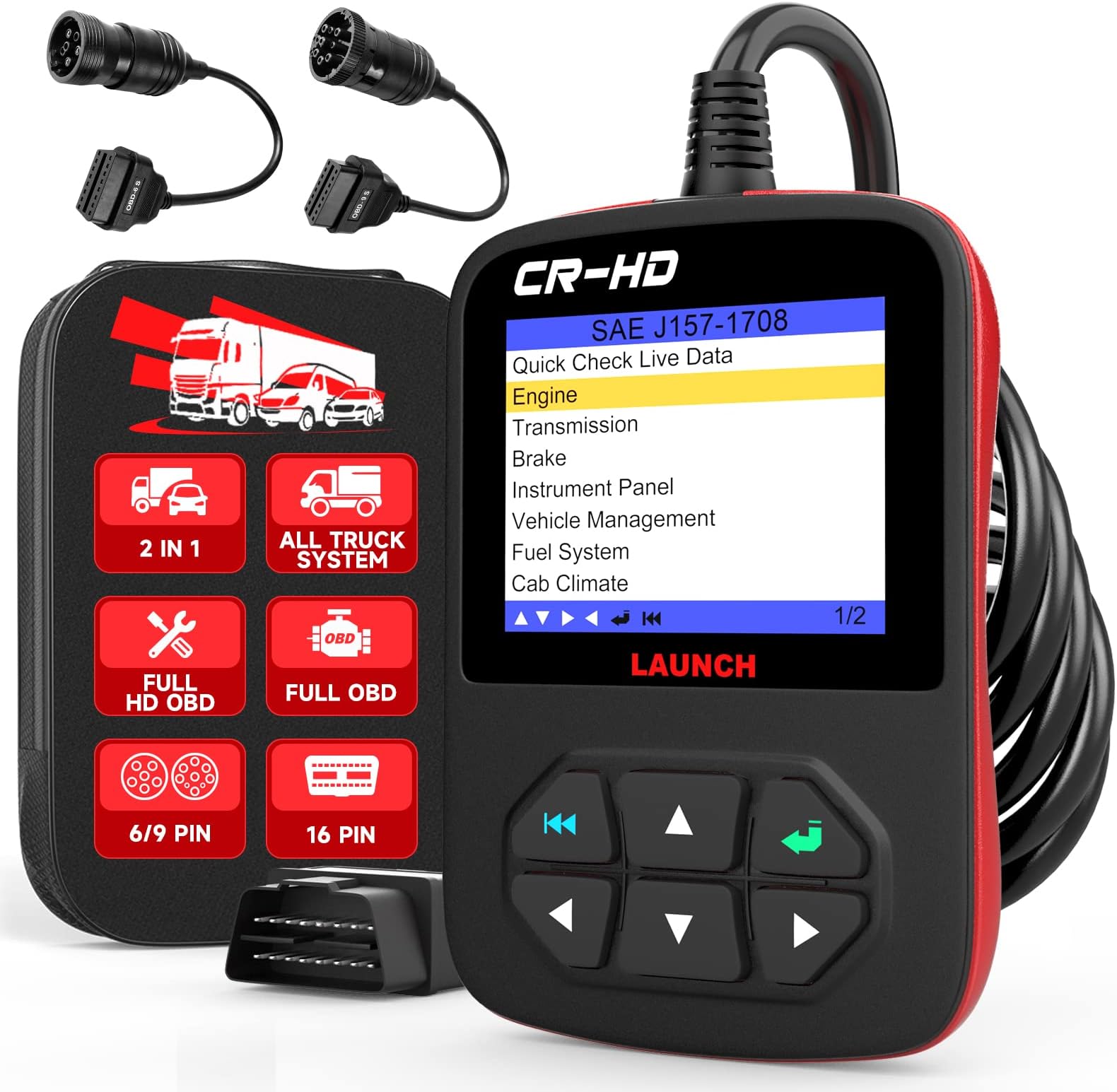 LAUNCH CR-HD Plus Heavy Duty Truck Scanner Diagnostic Scan Tool OBD. EOBD . H...