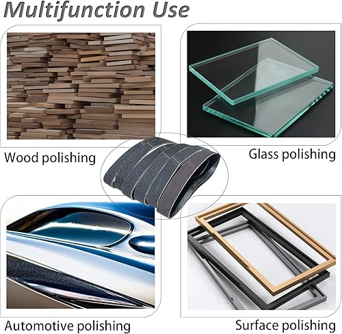 Miniatura 6 de Paquete de 18 correas de lijado de carburo de silicio de 1-12 x 30 pulgadas para pulidora de tubos de tubo, lijadora de 60, 80, 120, 240, 400, 1000