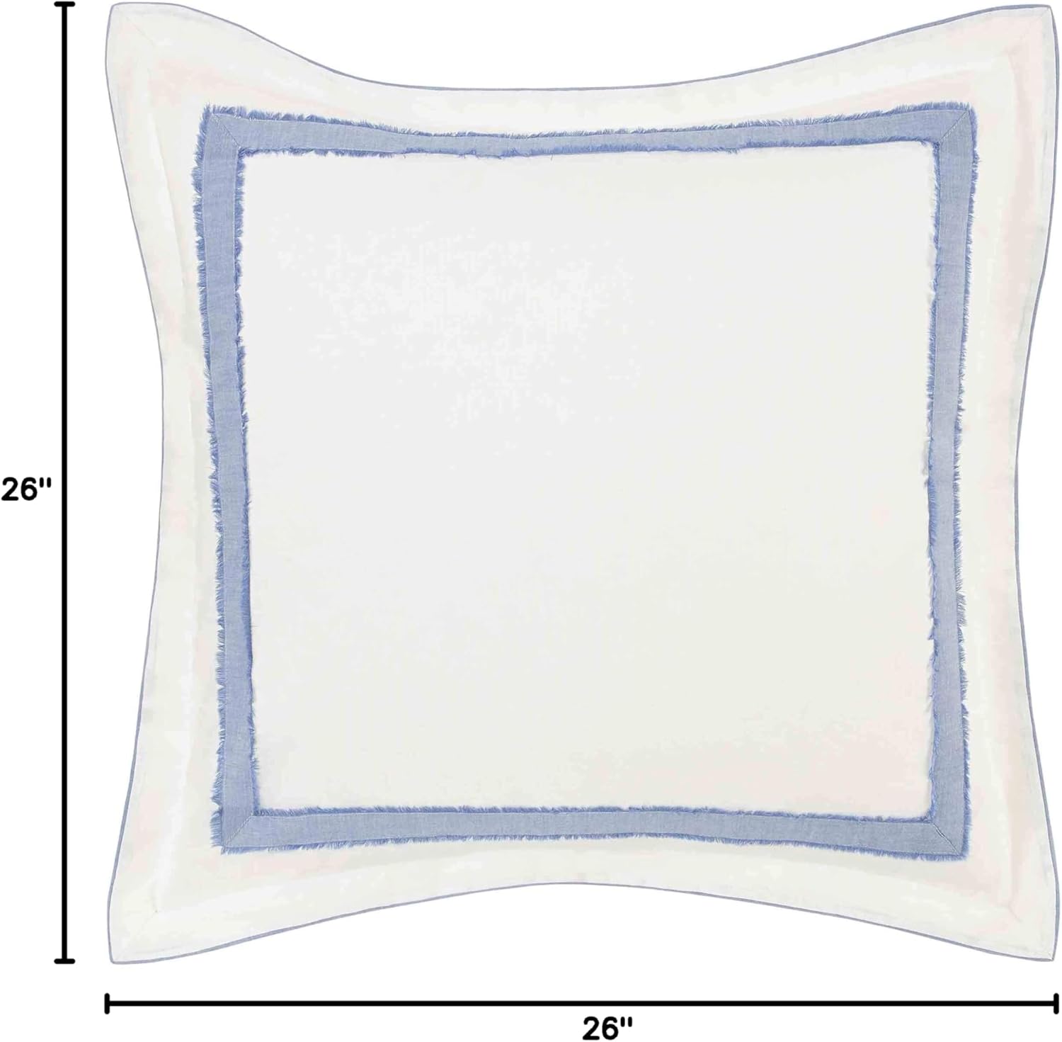 Laura Ashley - Euro Sham, 100% Cotton with Contrast Border, Throw Pillow Cover for Bed or Couch, Oeko-Tex Certified (Mila Blue, 26" x 26") - Image 7