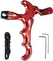 Vista 11 de Lanzador de ayuda de arco compuesto y cuerda de bucle D, ajustable puede girar 360° pulgar liberación arco ayuda aleación de aluminio, ayudas