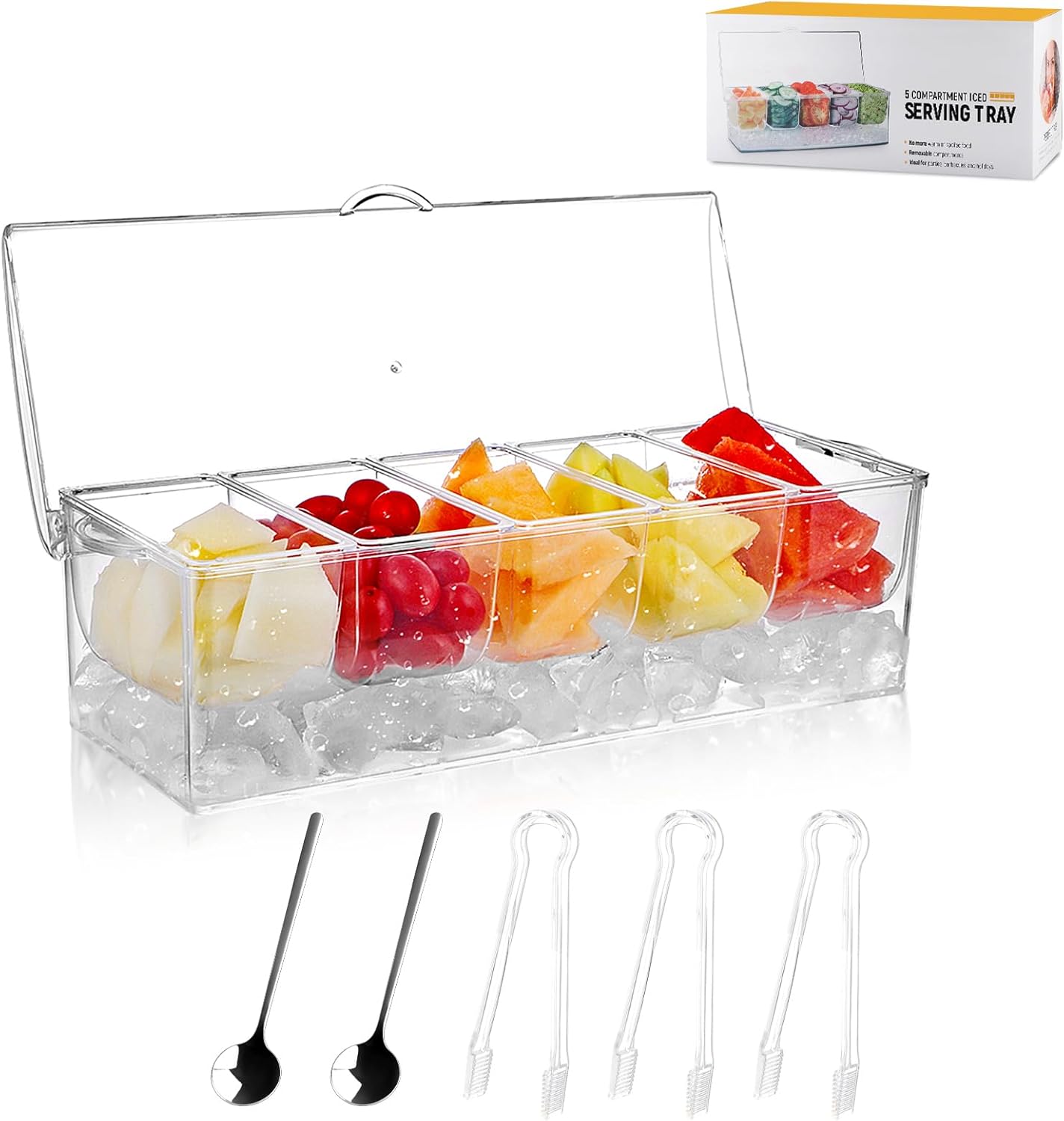 MOLIGOU Chilled Condiment Server with Lid, Chilled