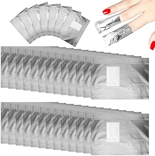 400 pcs Nail Polish Remover Foil Nail Wraps, Nail Foils Soak Off, Gel Finger Polish Remover Foil Wraps with Pre-attached Lint Free Larger Cotton Pad for Nails Removal