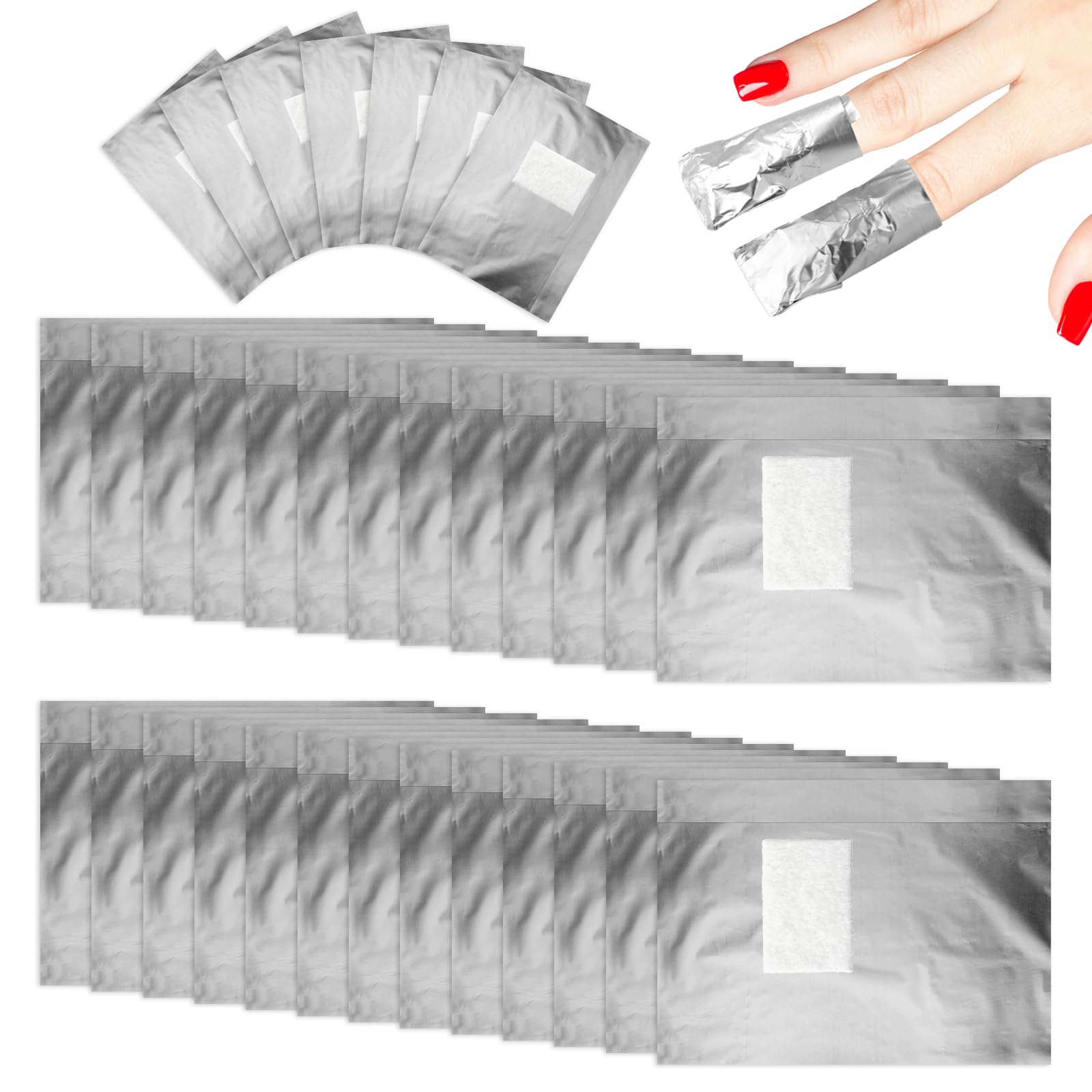 400 pcs Nail Foil for Acetone Nail Polish Remover, Soak Off Nail Wraps Unscented 3.55" *2.56"-400Pcs
