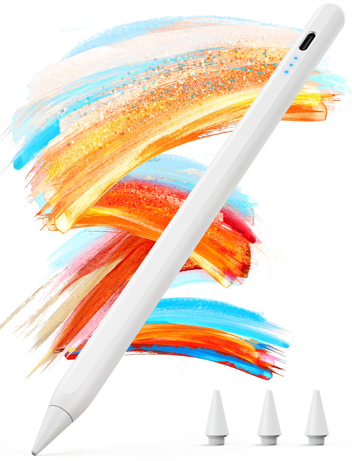 Kingone Pen for Apple iPad 2018-2025, 2X Fast Charge, Compatible with iPad 11/10/9/8/7/6, Pro M4/12.9/11/13", Air 3/4/5/M2/M3, mini 7/6/5, with Magnetic Adhesion, Palm Rejection & Tilt.