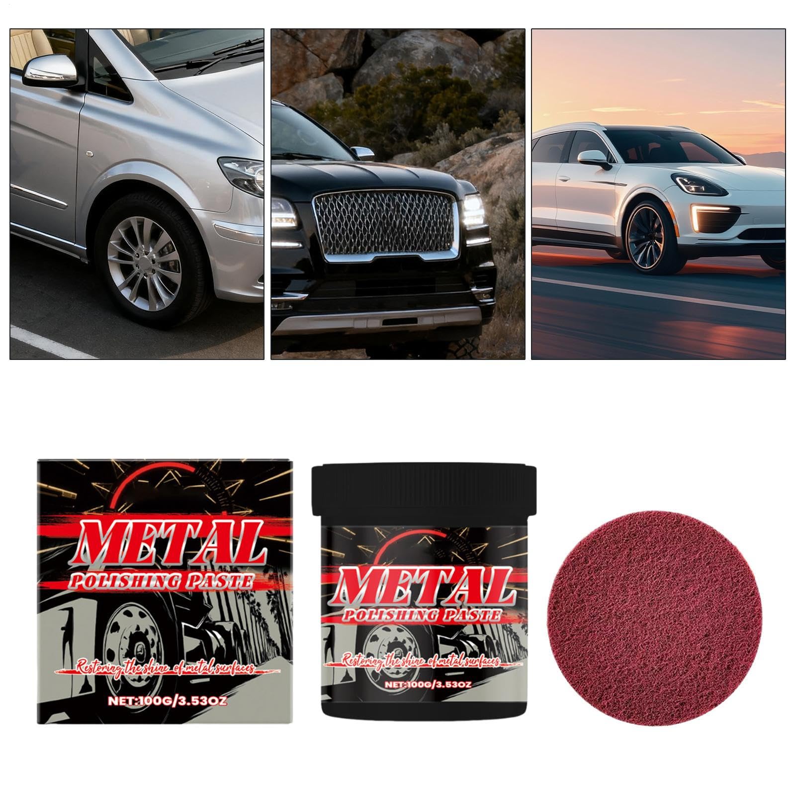 Auto Chrom- Und Metallglanz Schutzpaste Reparaturcreme Kfz-Pflege | Anlauf- und Oxidationsentferner für Chrom Schutzpaste-Reparaturcreme für Pkw, Motorrad, Boot, Wohnmobil, SUV, Zierblende,
