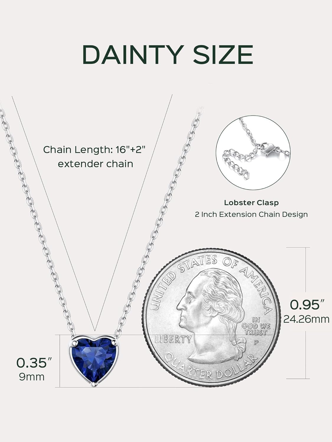 ChicSilver 925 Sterling Silver 12 Months Sparkling Round Cut Created Birthstone Pendant Necklace, 16 Inch Rolo Chain - Image 7