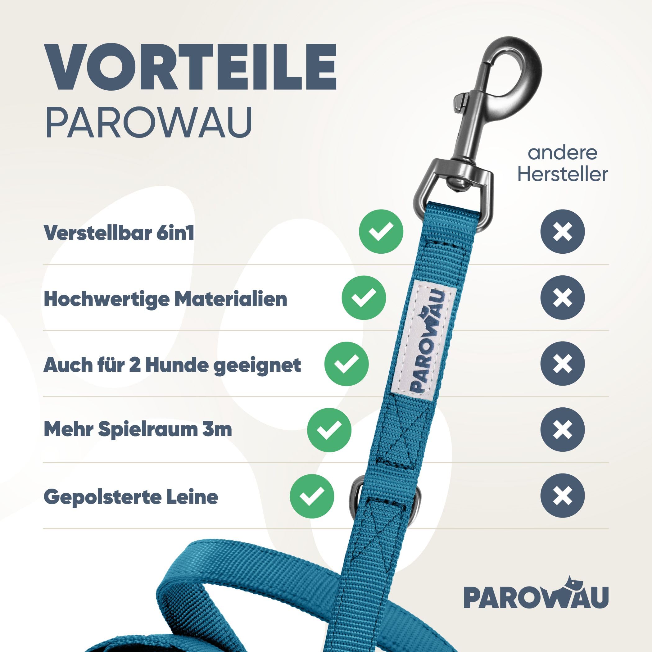 Hundeleine 3m [4-Fach verstellbar] + Hundespielzeug Ball [Zahnpflege Hund] Leine Hund Hundezubehör Hundeleine für große Hunde Hundespielzeug Intelligenz Hundespielzeug unzerstörbar (blau)