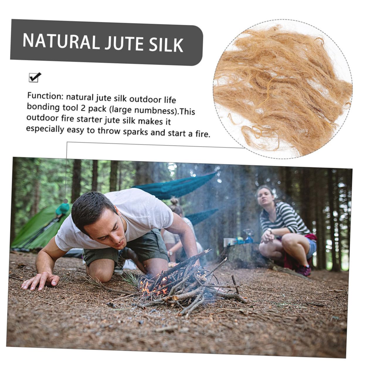 Arrancadores De De Yute Natural para Camping Aire Accesorio Práctico Y Ligero para Encender Fuegos Barbacoa 3 Piezas X 4