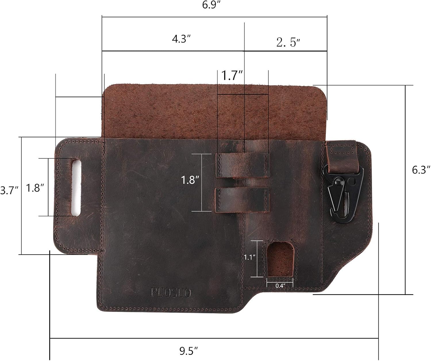 Outdoor Running Leather Cell Phone Holster for Belt,Multitool Sheath with Key Holder,Exercise Waist Bag Compatible With Iphone 11 8 X 7 6+ 5s Samsung in Running Gym Brown
