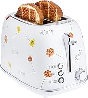 Vista 10 de Rae Dunn Tostadora de pan redonda retro, tostadora de 2 rebanadas de acero inoxidable con bandeja de migas extraíble, ranura ancha con 6 niveles