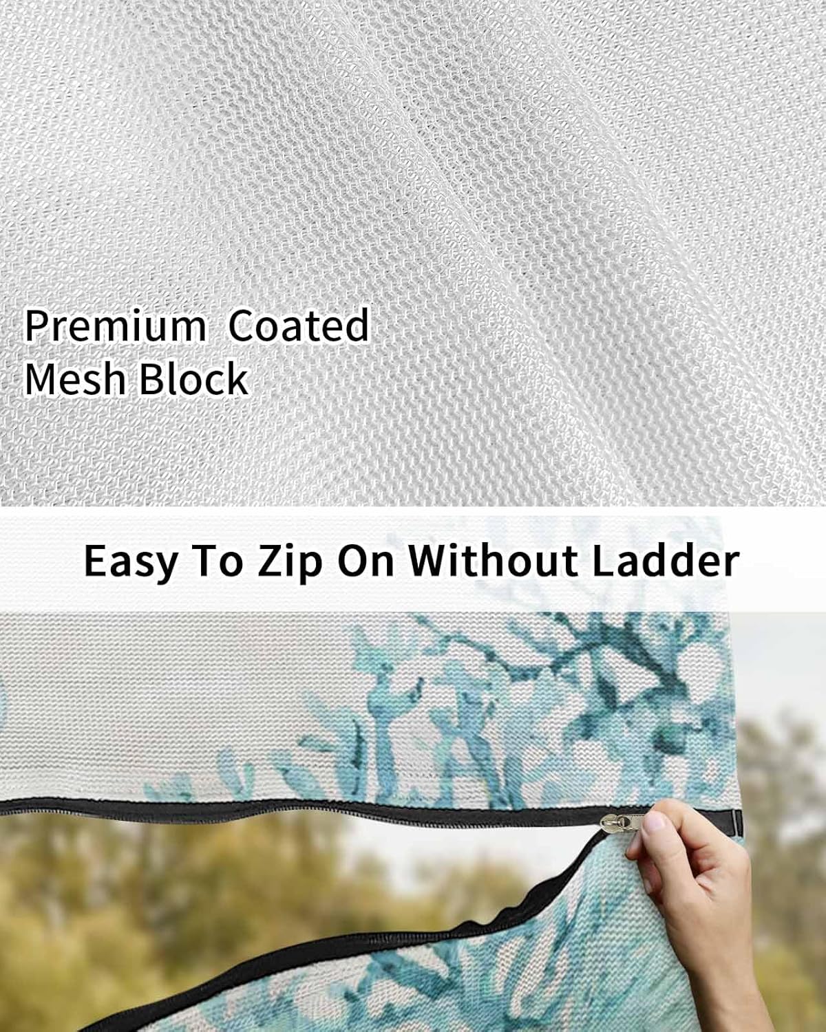 Oceans Animal RV Awning Sun Shade Screen with Zipper 9'x13.5' Summer Blue Sea Turtle Coral Seagrass Bubble Mesh Sunshade UV Blocker Awning Shade Complete Kits for Motorhome Camper Travel Canopy