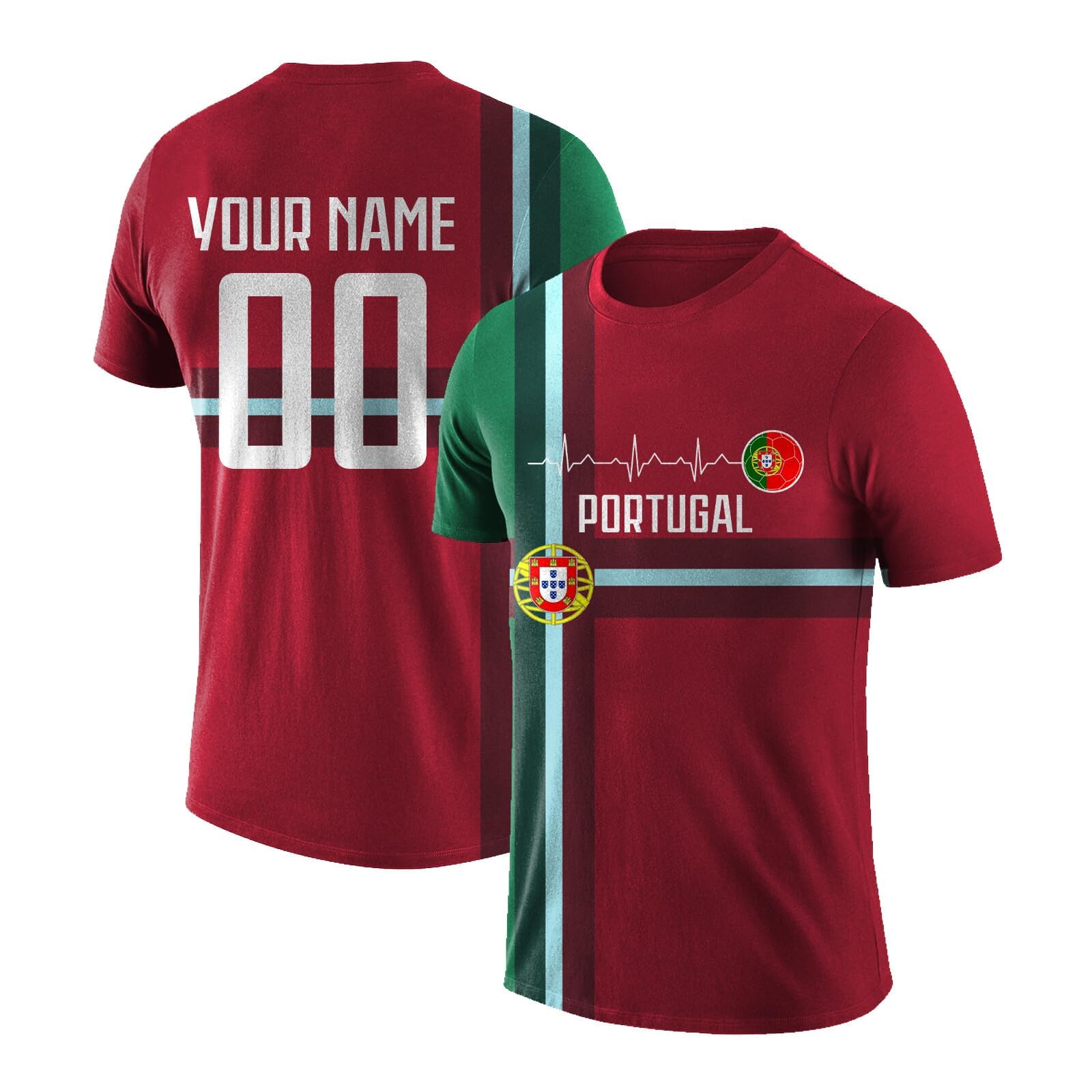 World Cup 2026 Portugal Football Jersey Personalised Name Number Fan Top