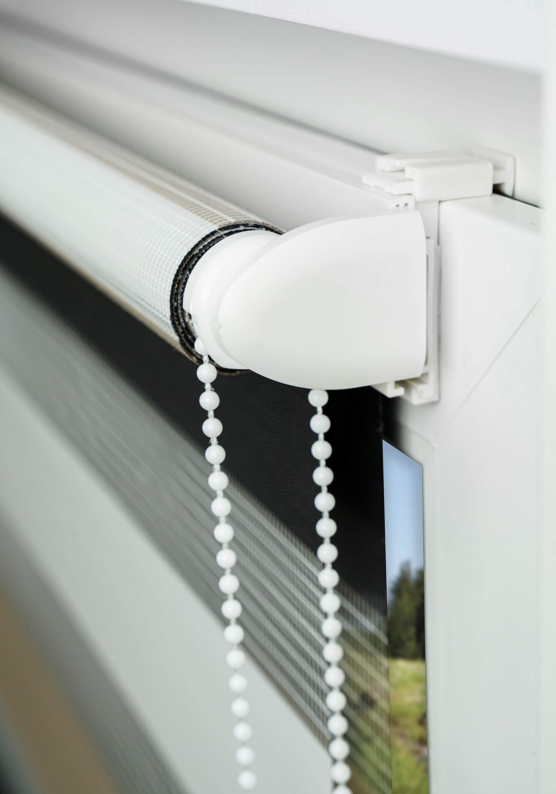 Doppelrollo Klemmfix Duo Rollo für Fenster ohne Bohren, Sonnenschutz Plisseerollo lichtdurchlässig und Blickdicht Cappuccino 80x210 cm