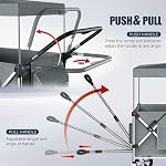 Foldable Wagon Stroller, Stroller Wagon for 2 Kids with 5-Point Harnesses,Adjustable Push/Pull Handle, Removable Sun Canopy, Suitable for Family Travel, Two Children Ride, Large Storage Bag