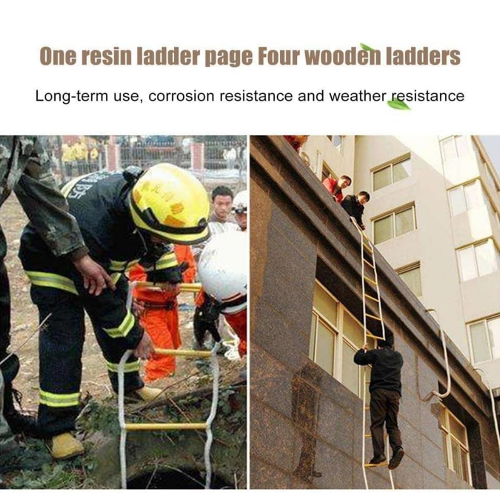 Scala antincendio 5 m Heavy Du ignifugo Scala di sicurezza con Hoo Quick Deploy Rope Ladder per balcone carico Capaci 12 m Solut