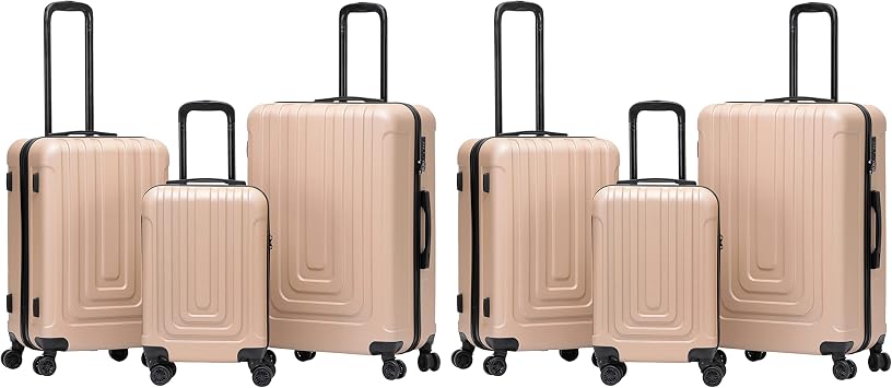 Flight Knight Premium Lightweight Suitcase - Built-in Side Lock with USB Port - 8 Spinner Wheels - ABS Hard Shell Carry On Or Check in Luggage - Highly Durable - Approved for Over 100 Airlines