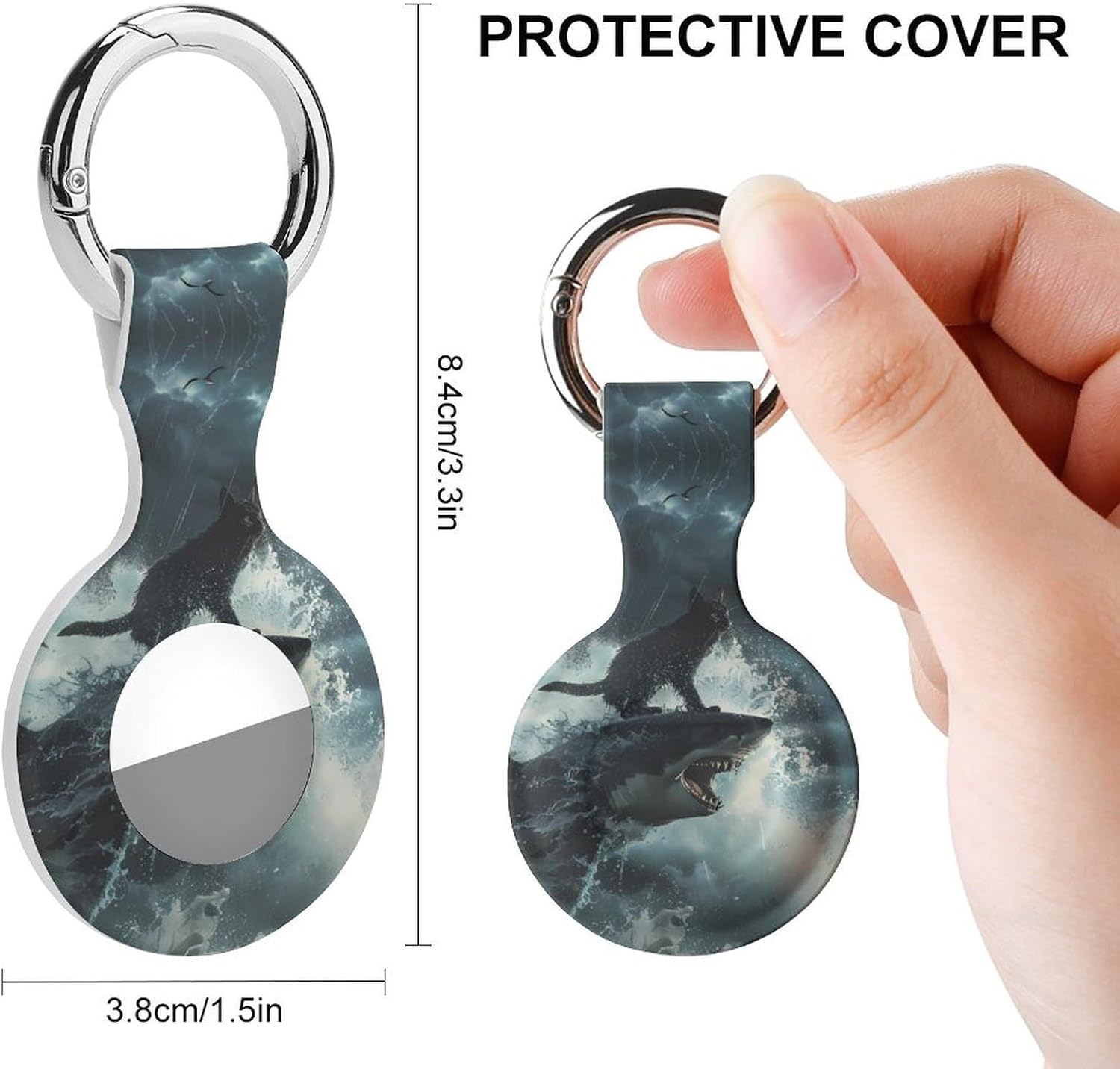 Cat Surfing on Shark Protective Case Shockproof Cover 2PCS image 2
