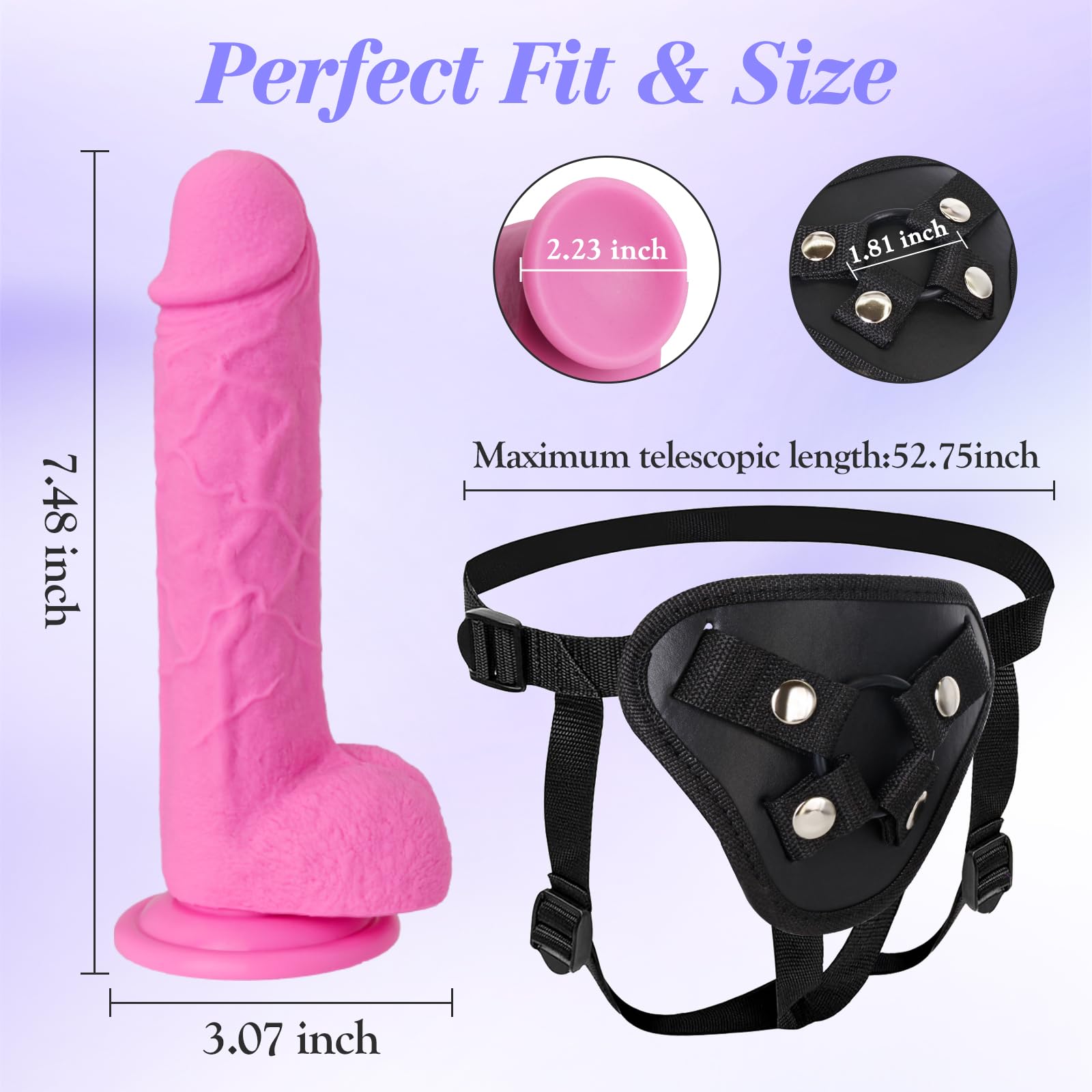 Amazon.com: Liquid Silicone Strap On for Couples - Ultra-Soft Realistic  Dildo with Strong Suction Cup