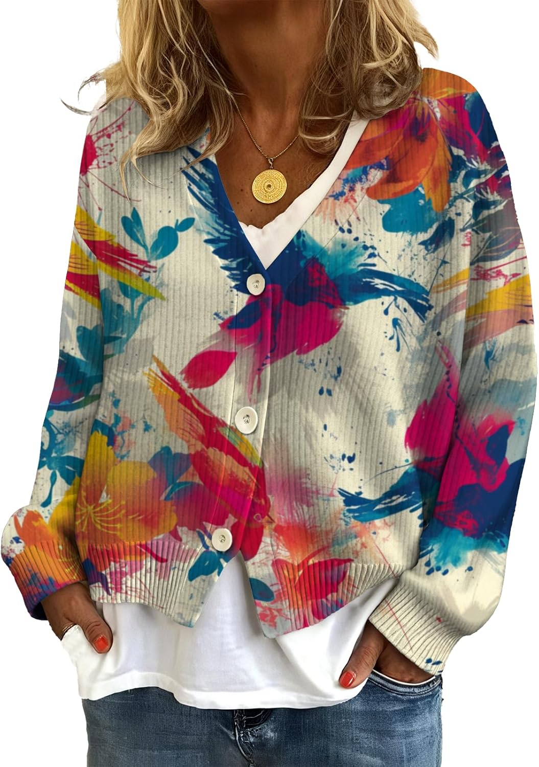 Cardigan Sweaters for Women Long Sleeve Cardigan for Women Casual Sweaters Vintage Streetwear Fall Outerwear