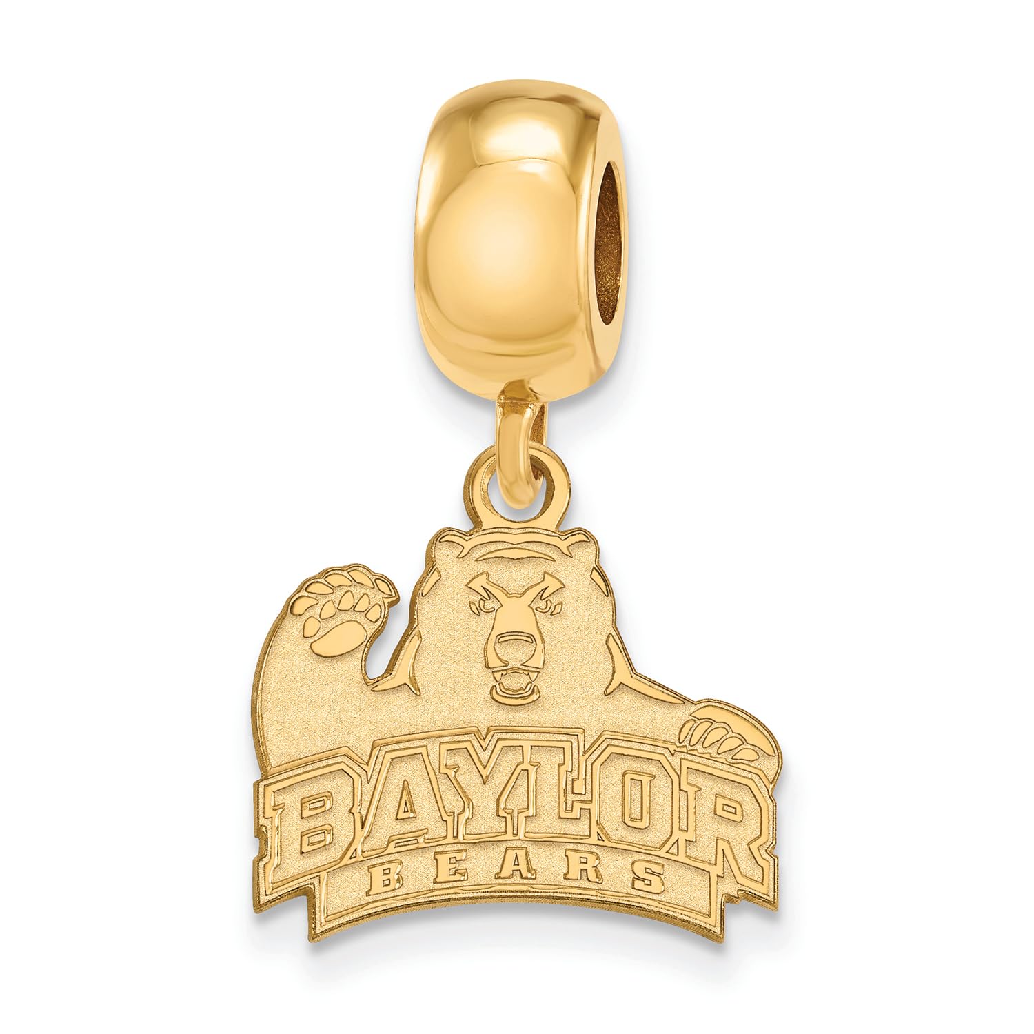 Baylor Bead Charm Small (1/2 Inch) Dangle (Gold Plated)