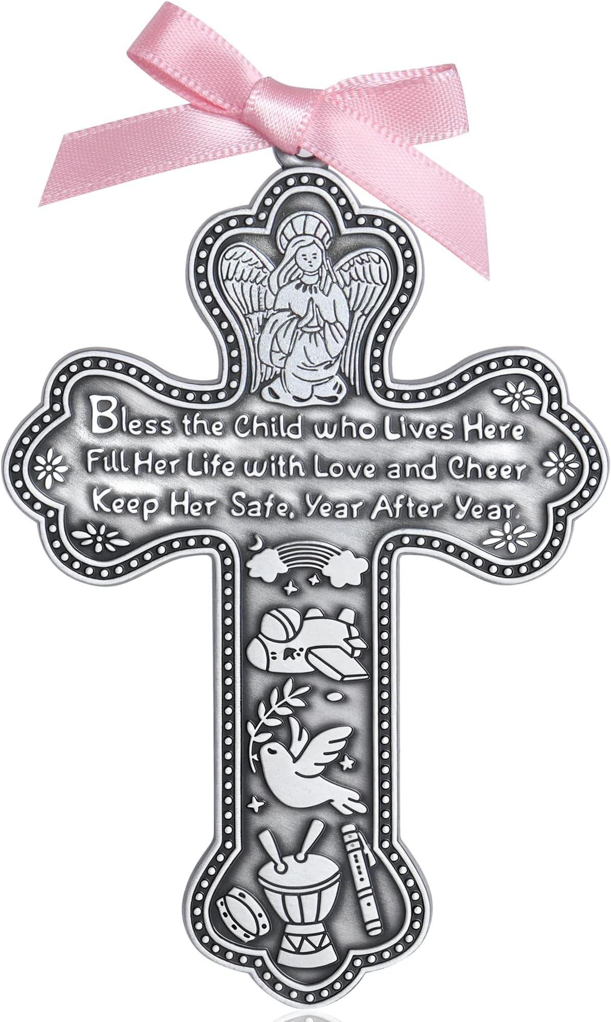 Imerance Baby Baptism Gifts Set for Girl, Includes Baptismal Wall Cross, Heartwarming Baby Storybook in Keepsake Gift Box, Gift for Easte, Christmas, Newborn Dedication, and First Communion