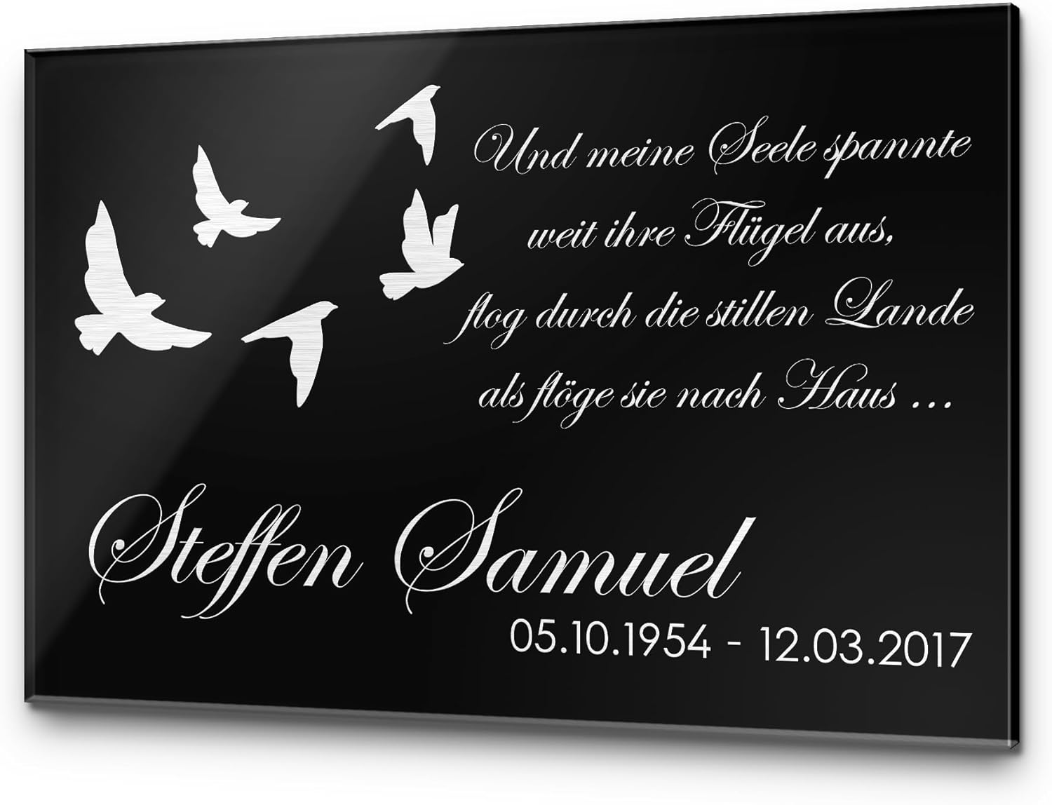 Acryl Gedenkstein Personalisiert - Wetterfeste Grabplatte Mit Gravur Ab 20x15cm