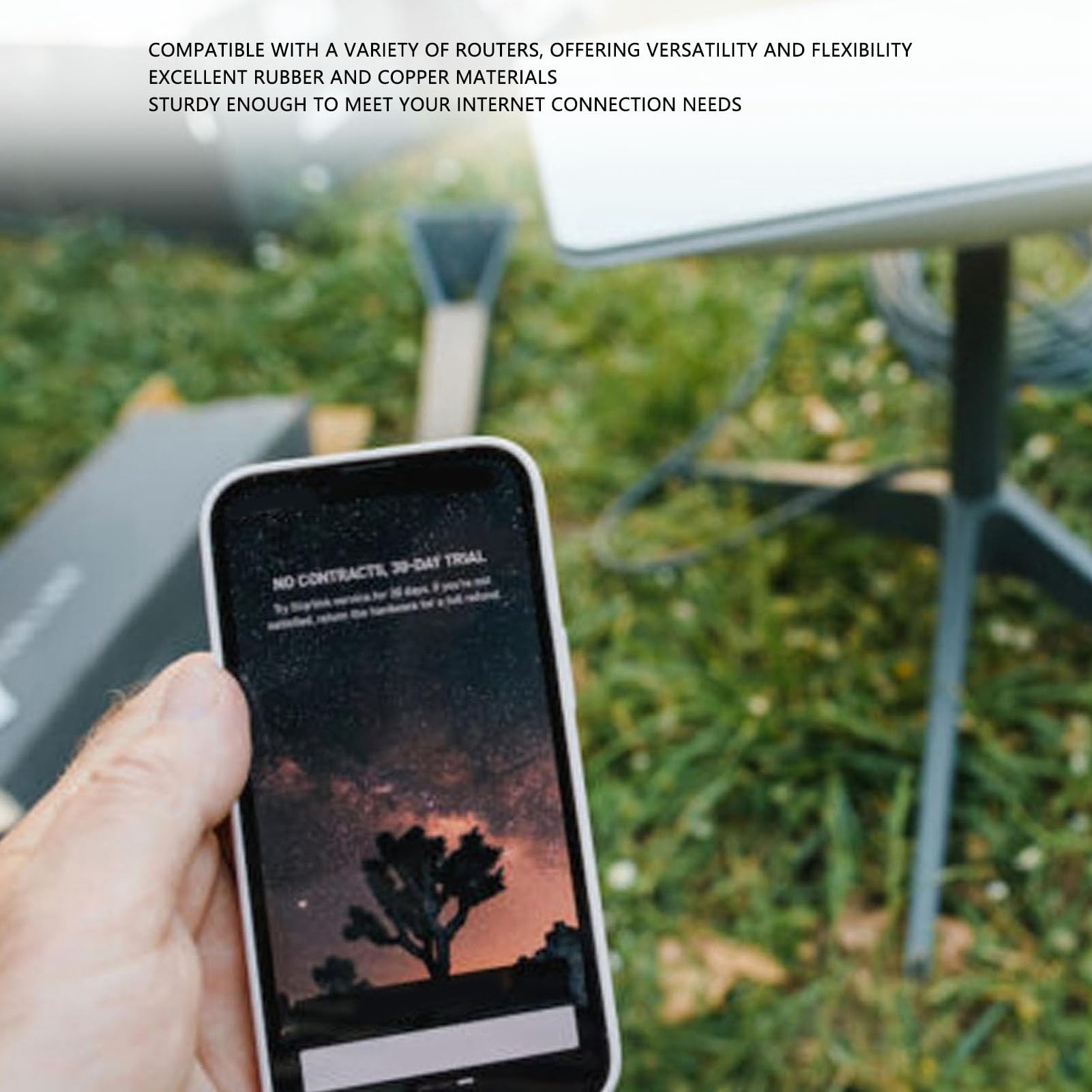 FTVOGUE Cavo Sostitutivo Satellitare Rettangolare, Prolunga a Attivazione Standard per Antenna Parabolica Internet Gen 2 V2, Installazione Semplice Connettività Stabile Trasmissione a 1200 Mbps (30