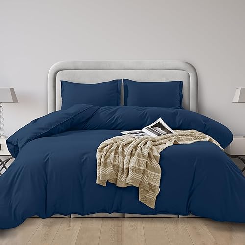 Miniatura 38 de Elegant Comfort Juego de funda de edredón de lujo de 3 piezas, colección de hotel de microfibra de alta calidad de hotel de 1500 hilos, funda